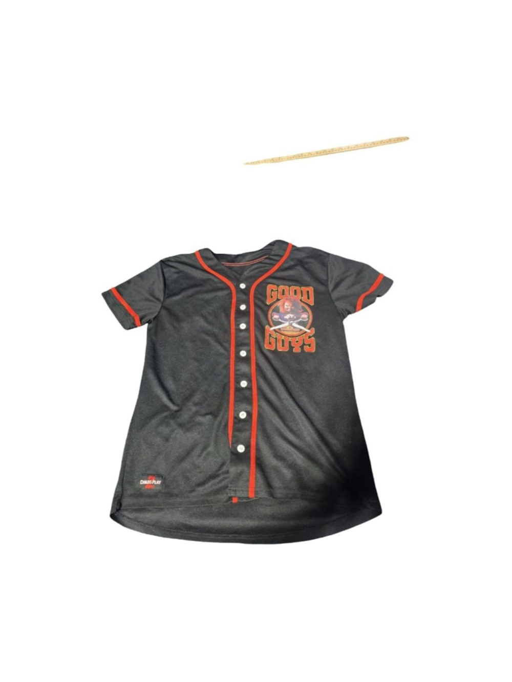 men's Unbranded Black and Red Chucky Baseball Jersey M #849